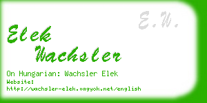 elek wachsler business card